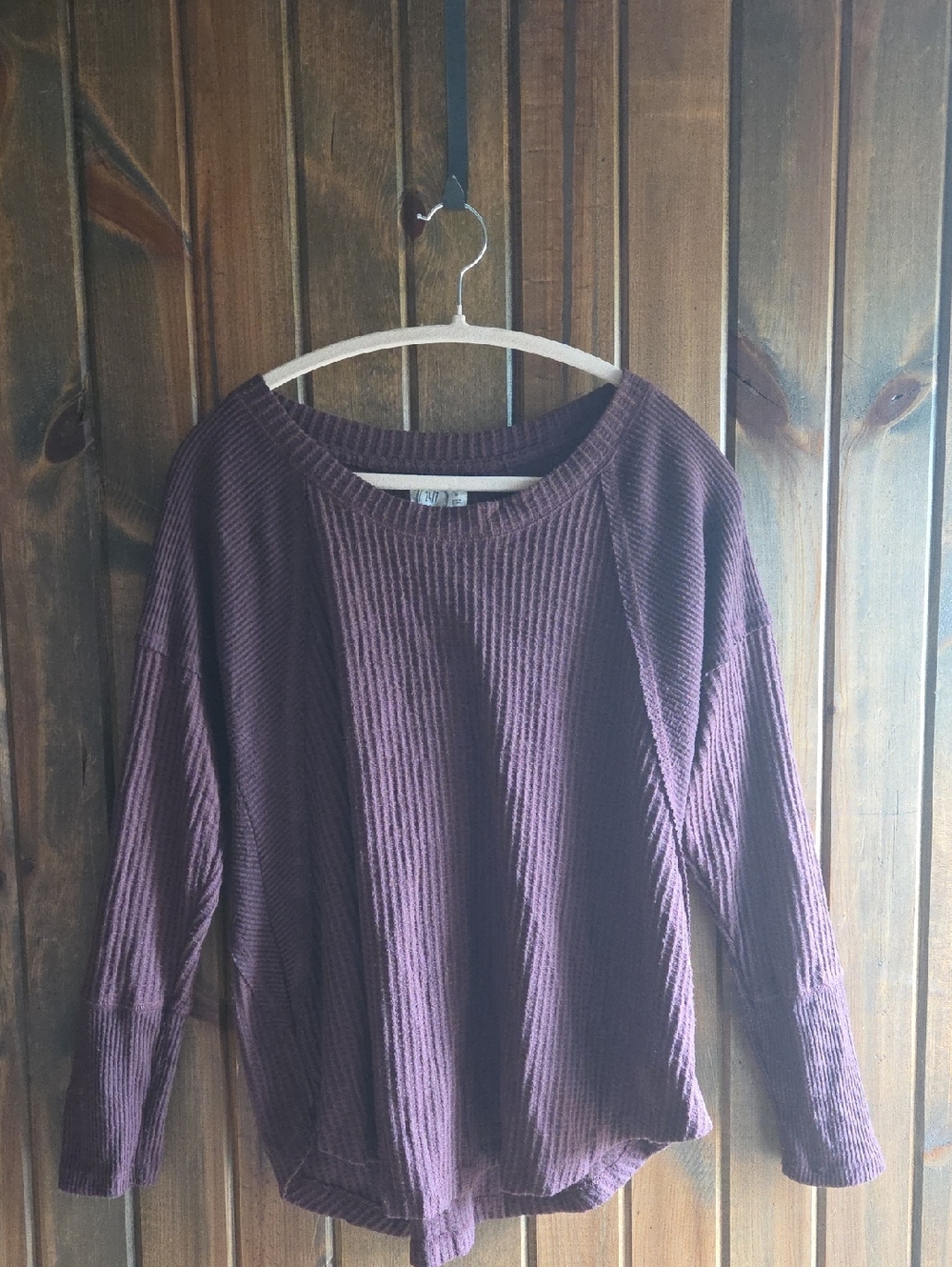 Maurices Ribbed Crew Neck Sweater - Plum